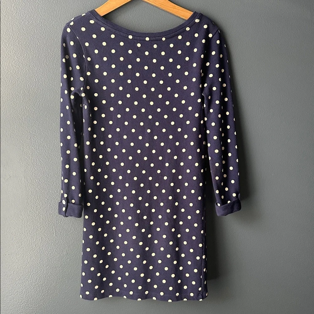 💙🤍 GAP Kids dress navy blue white polka dot size medium 8 youth girls dress